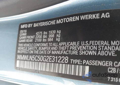 2016 Mini Clubman Cooper z USA, uszkodzony, nr VIN WMWLN5C50G2E31228